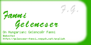 fanni gelencser business card