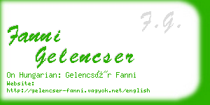 fanni gelencser business card